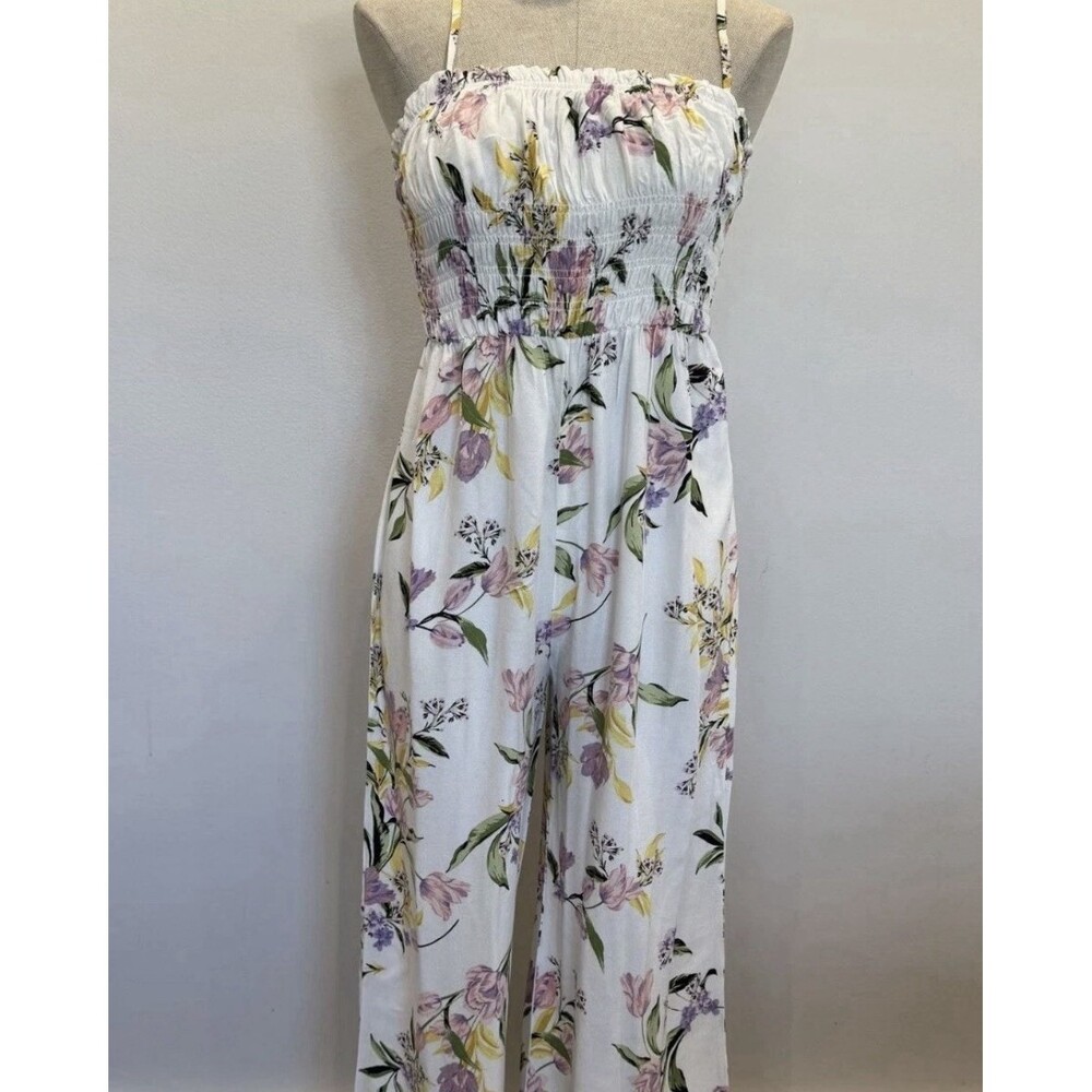 AFRM Los Angeles Floral Jumpsuit Size Medium Bridal Wedding Light Weight Beach